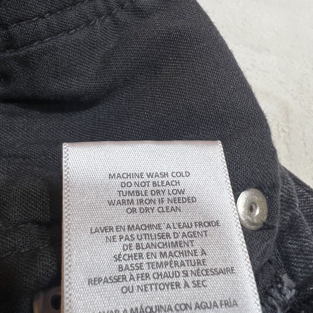 Re/Done 70s Stove Pipe High Rise Jeans Black Ankle Raw Hem NWT Sz 32 / 14 - Picture 12 of 16